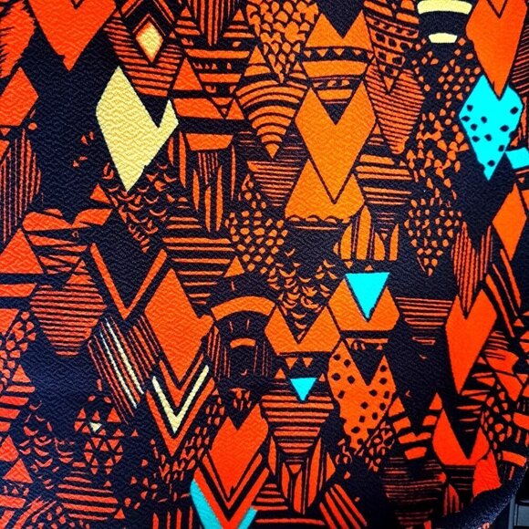 LuLaRoe Women's S Cassie Skirt Orange Geometric Print New w/Tags - Picture 3 of 6